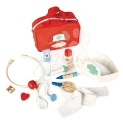 Arzttasche Rot Doctors And Nurses Tender Leaf Toys 12-teiliges Set Mit Holzwerkzeugen