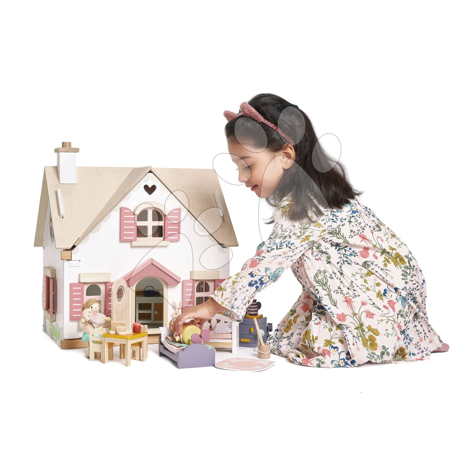 Landhaus Aus Holz Für Die Puppe Cottontail Cottage Tender Leaf Toys 13-teilig Mit Stylischen Retro-Möbeln, Höhe 48 Cm 3 Landhaus Aus Holz Für Die Puppe Cottontail Cottage Tender Leaf Toys 13-teilig Mit Stylischen Retro-Möbeln, Höhe 48 Cm – Bild 3