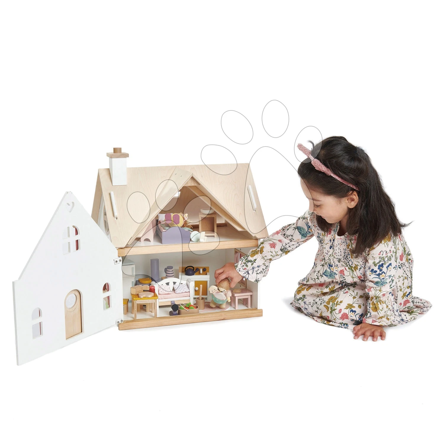 Landhaus Aus Holz Für Die Puppe Cottontail Cottage Tender Leaf Toys 13-teilig Mit Stylischen Retro-Möbeln, Höhe 48 Cm 4 Landhaus Aus Holz Für Die Puppe Cottontail Cottage Tender Leaf Toys 13-teilig Mit Stylischen Retro-Möbeln, Höhe 48 Cm – Bild 4