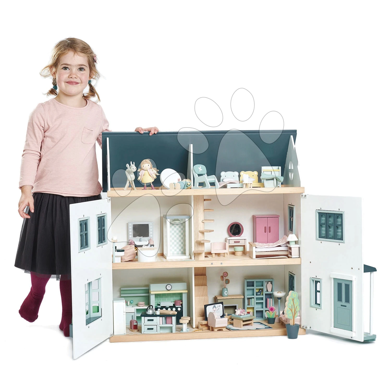 Puppenhaus Aus Holz Dovetail House Tender Leaf Toys Ultra Stylisch Mit 6 Zimmern Und Parkettboden Ohne Möbel Und Figuren 2 Puppenhaus Aus Holz Dovetail House Tender Leaf Toys Ultra Stylisch Mit 6 Zimmern Und Parkettboden Ohne Möbel Und Figuren – Bild 2