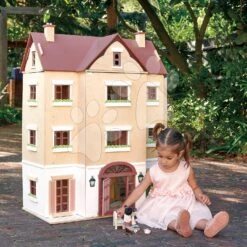 Puppenhaus Aus Holz Fantail Hall Tender Leaf Toys 3 Etagen Mit Terrassen Mit Pflanzen Und Einer Bank
