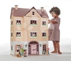 Puppenhaus Aus Holz Fantail Hall Tender Leaf Toys 3 Etagen Mit Terrassen Mit Pflanzen Und Einer Bank -Tender Leaf tl8126 e tender leaf fantail hall
