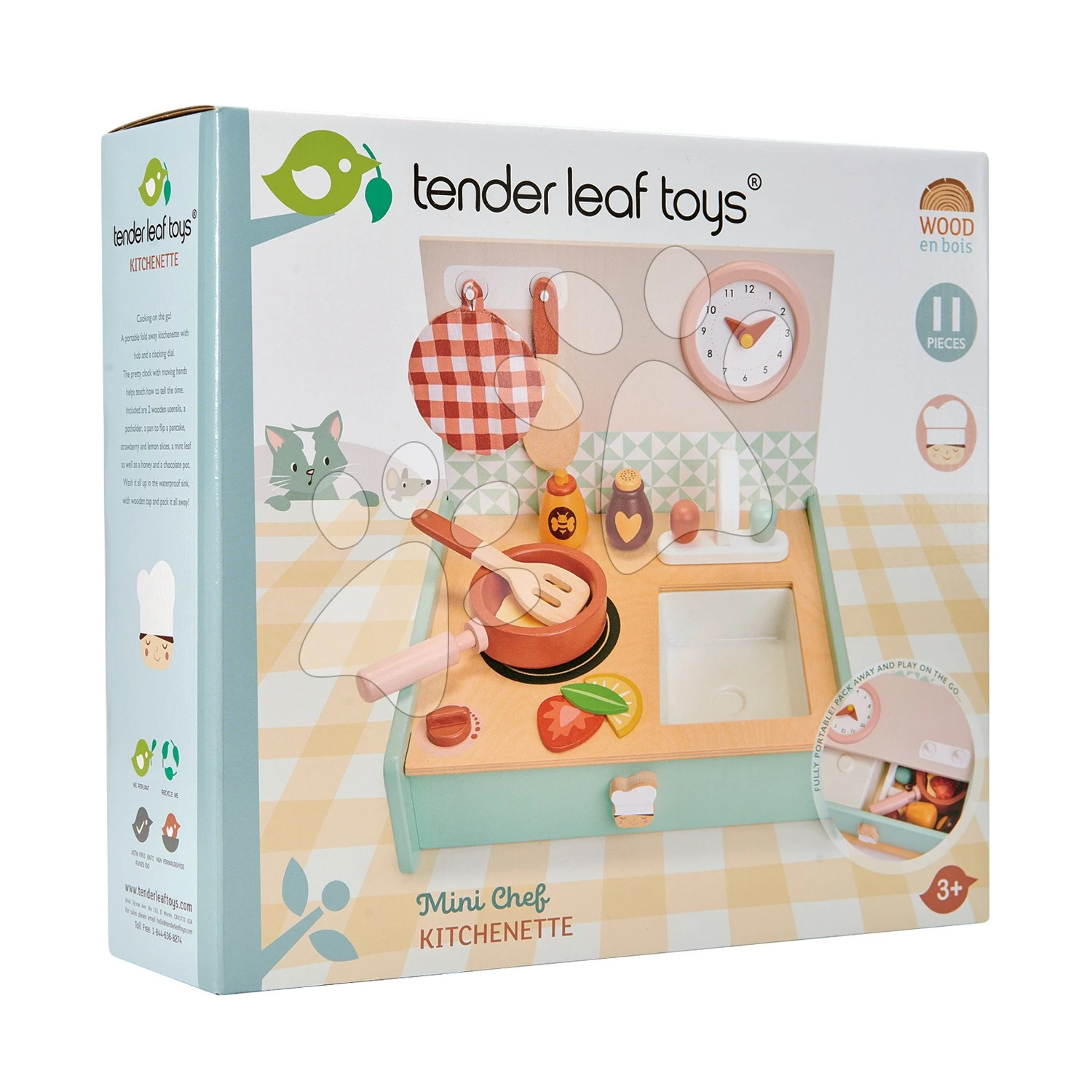 Holzküche In Der Schublade Kitchenette Tender Leaf Toys Mit Uhr Pfanne Lebensmitteln 3 Holzküche In Der Schublade Kitchenette Tender Leaf Toys Mit Uhr Pfanne Lebensmitteln – Bild 3