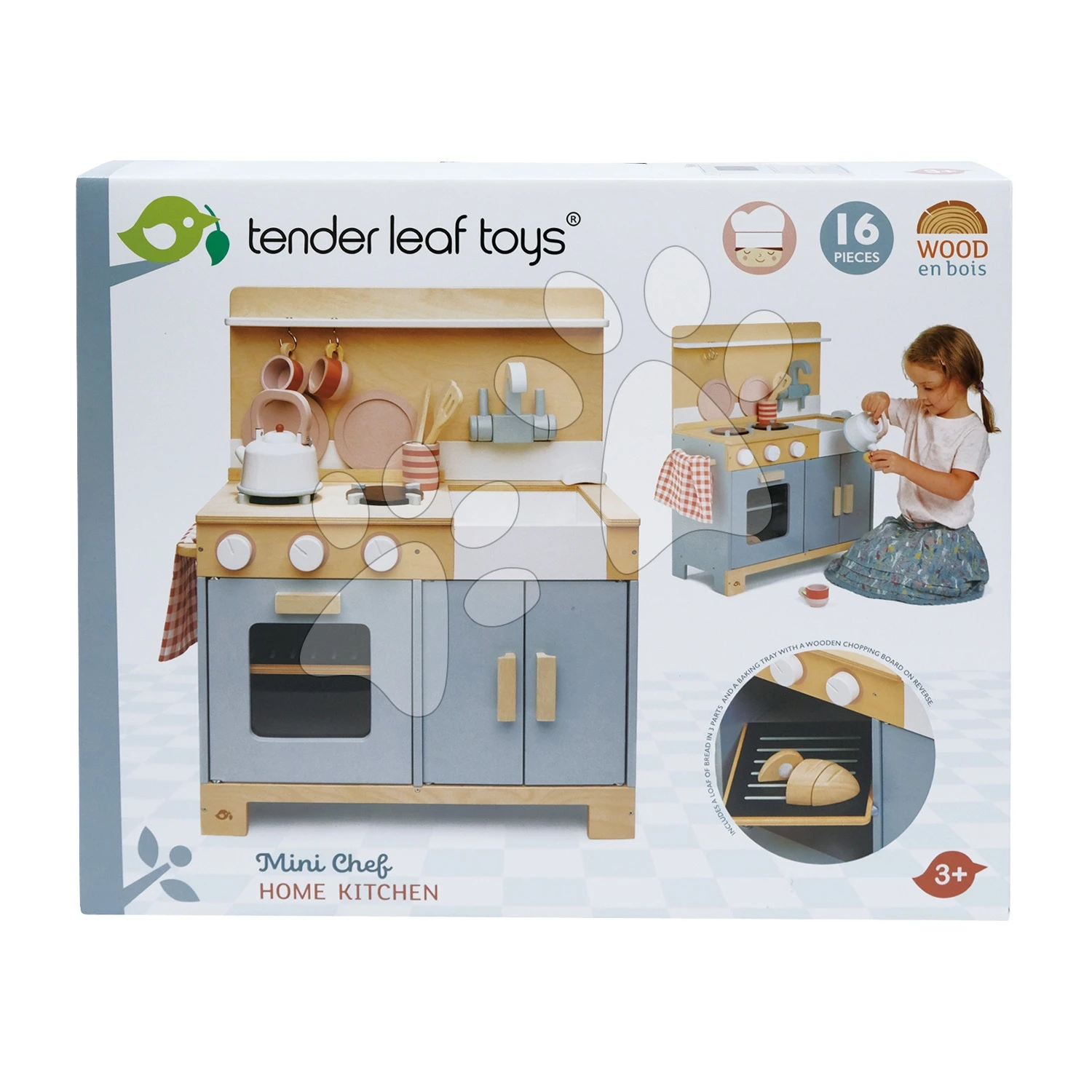 Holzküche Mit Brot Home Kitchen Tender Leaf Toys Mit Teekanne, Tassen Und Geschirr 4 Holzküche Mit Brot Home Kitchen Tender Leaf Toys Mit Teekanne, Tassen Und Geschirr – Bild 4