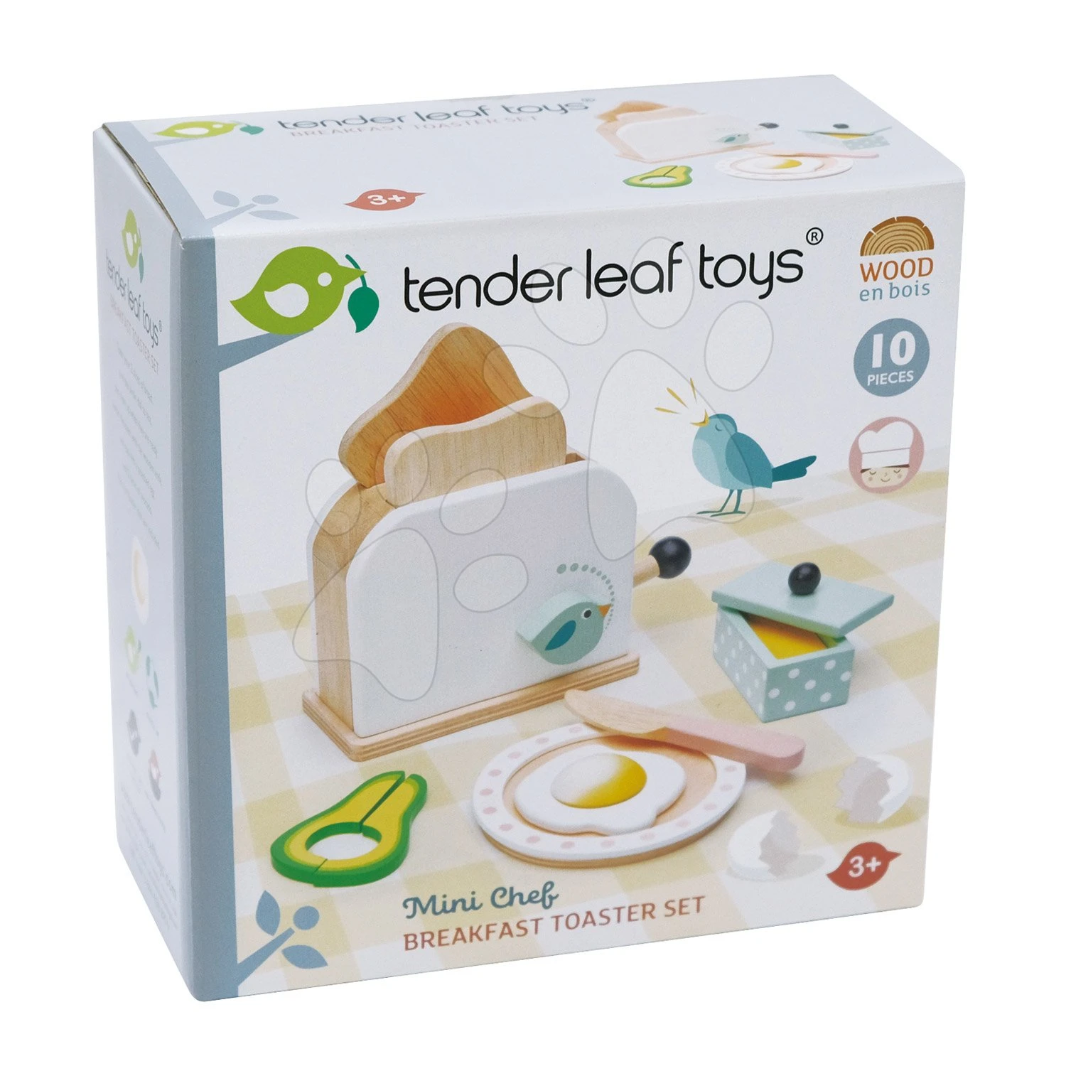 Holztoaster Mit Avocado Breakfast Toaster Set Tender Leaf Toys Brot, Ei Und Geschirr 2 Holztoaster Mit Avocado Breakfast Toaster Set Tender Leaf Toys Brot, Ei Und Geschirr – Bild 2