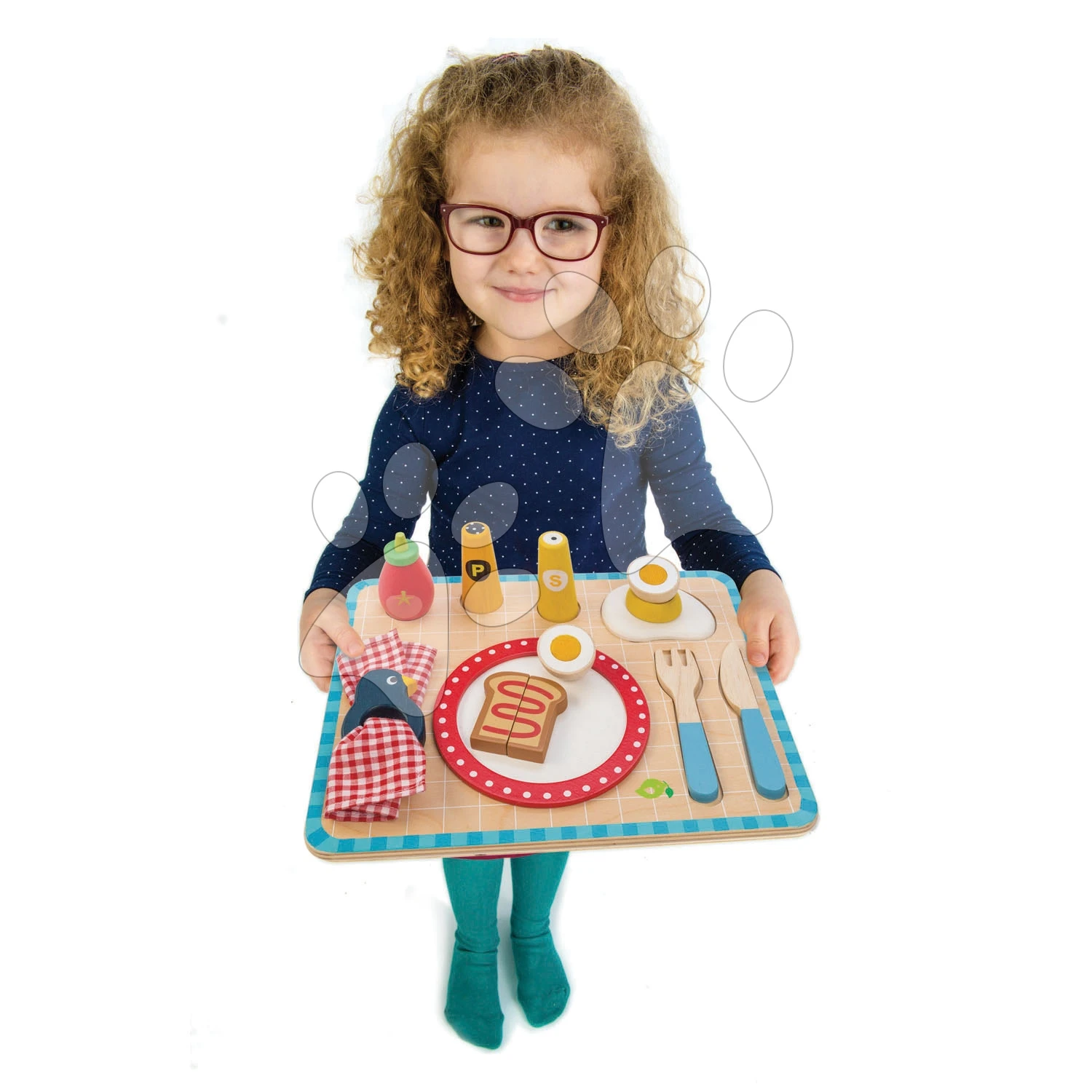 Holztablett Mit Frühstück Breakfast Tray Tender Leaf Toys 12-teiliges Set Mit Teller Und Besteck 2 Holztablett Mit Frühstück Breakfast Tray Tender Leaf Toys 12-teiliges Set Mit Teller Und Besteck – Bild 2