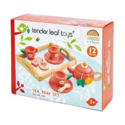 Holztablett Mit Teeservice Tea Tray Tender Leaf Toys 12-teiliges Set Mit Teekanne Und Kuchen