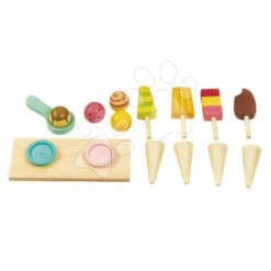 Eiswagen Aus Holz Ice Cream Cart Tender Leaf Toys Auf Rädern 15 Stück Mit Eis Am Stiel Und Eiscreme -Tender Leaf tl8236 d tender leaf ice cream cart