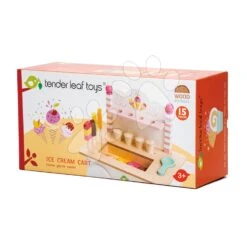 Eiswagen Aus Holz Ice Cream Cart Tender Leaf Toys Auf Rädern 15 Stück Mit Eis Am Stiel Und Eiscreme -Tender Leaf tl8236 e tender leaf ice cream cart