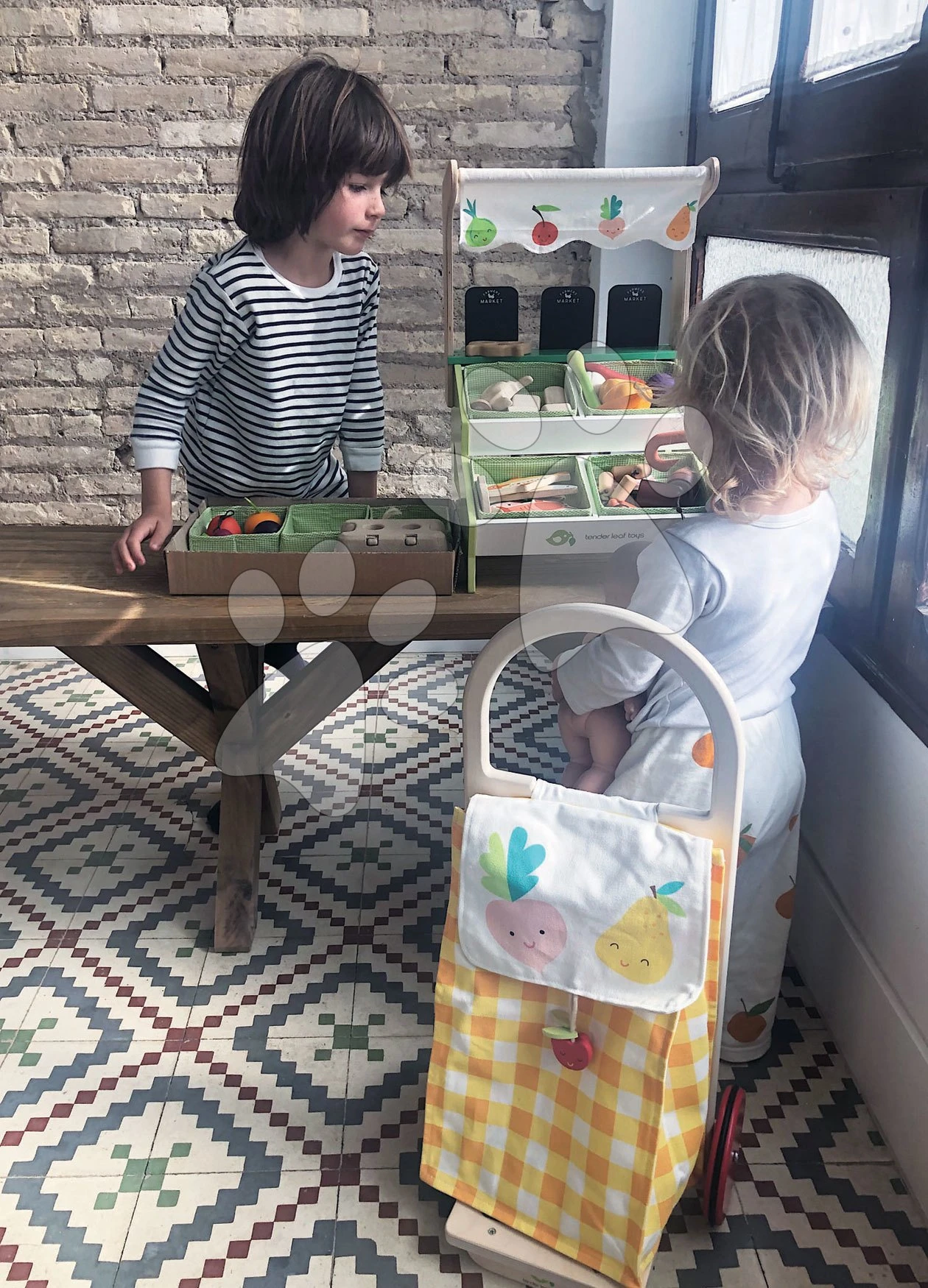 Textileinkauswagen Shopping Trolley Yellow Tender Leaf Toys Mit Der Holzkonstruktion 3 Textileinkauswagen Shopping Trolley Yellow Tender Leaf Toys Mit Der Holzkonstruktion – Bild 3