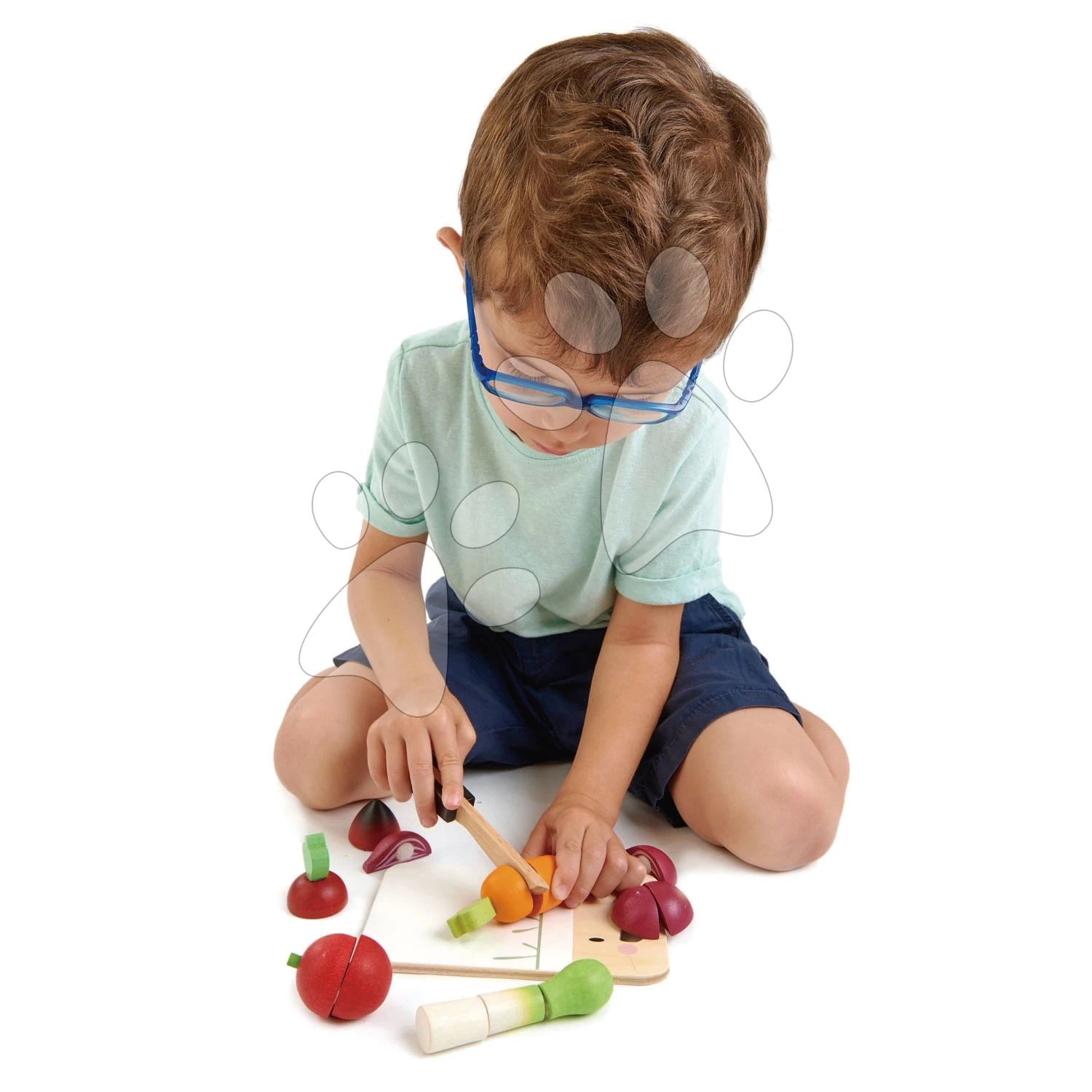 Holzbrett Mit Gemüse Mini Chef Chopping Board Tender Leaf Toys Mit Einem Aufschnittmesser 2 Holzbrett Mit Gemüse Mini Chef Chopping Board Tender Leaf Toys Mit Einem Aufschnittmesser – Bild 2