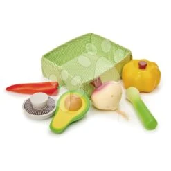 Gemüse Aus Holz Veggie Crate Tender Leaf Toys 6 Stück Im Textilkorb -Tender Leaf tl8279 d tender leaf veggie crate