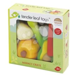 Gemüse Aus Holz Veggie Crate Tender Leaf Toys 6 Stück Im Textilkorb -Tender Leaf tl8279 e tender leaf veggie crate