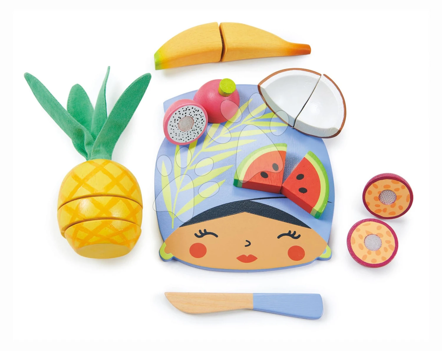 Holzbrett Mit Tropischen Früchten Tropical Fruit Chopping Board Tender Leaf Toys Mit Einem Messer Ab 24 Monaten 2 Holzbrett Mit Tropischen Früchten Tropical Fruit Chopping Board Tender Leaf Toys Mit Einem Messer Ab 24 Monaten – Bild 2