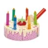 Holztorte Mit Erdbeere Rainbow Birthday Cake Tender Leaf Toys 6 Stück Mit 6 Kerzen