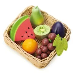 Holzkorb Mit Früchten Fruity Basket Tender Leaf Toys Mit Trauben Birne Melone Und Pflaume