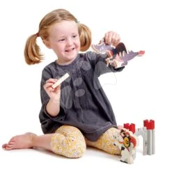 Hölzerner Ritter Mit Drache Und Prinzessin Knight And Dragon Tales Tender Leaf Toys In Einem Märchen Auf Der Burg