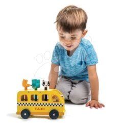 Gelbes Auto Aus Holz Animal Taxi Tender Leaf Toys 3 Tiere Mit Sounds Ab 18 Monaten