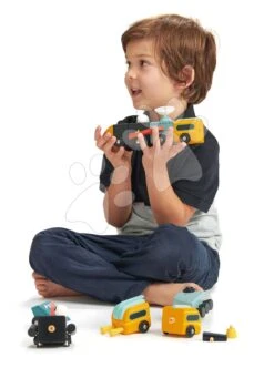 Raumautos Aus Holz Space Race Tender Leaf Toys Dreiteilig Faltbar Kombinierbar -Tender Leaf tl8342 e tender leaf space race