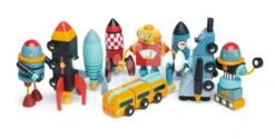 Raumautos Aus Holz Space Race Tender Leaf Toys Dreiteilig Faltbar Kombinierbar -Tender Leaf tl8342 l tender leaf space race