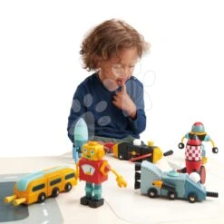 Raumautos Aus Holz Space Race Tender Leaf Toys Dreiteilig Faltbar Kombinierbar -Tender Leaf tl8342 m tender leaf space race
