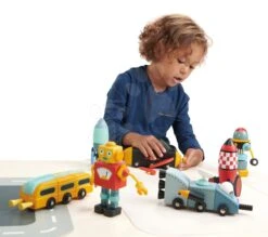 Raumautos Aus Holz Space Race Tender Leaf Toys Dreiteilig Faltbar Kombinierbar -Tender Leaf tl8342 p tender leaf space race