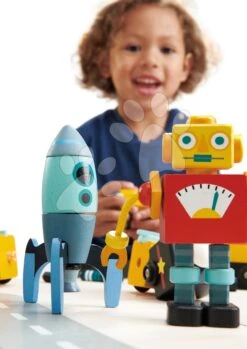 Holz-Raketenbau Tender Leaf Toys Kreatives Spiel 3 Arten Von 18 Teilen -Tender Leaf tl8342 u tender leaf space race 1