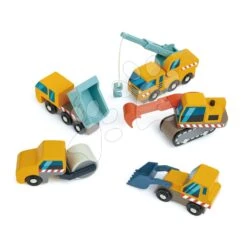 Holzarbeitsautos Construction Site Tender Leaf Toys Rollenbagger LKW Lader Und Kran