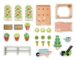 Gewächshaus Aus Holz Greenhouse And Garden Set Tender Leaf Toys Mit Aufklappbarem Dach Und 9 Gemüsesorten Für Die Puppe