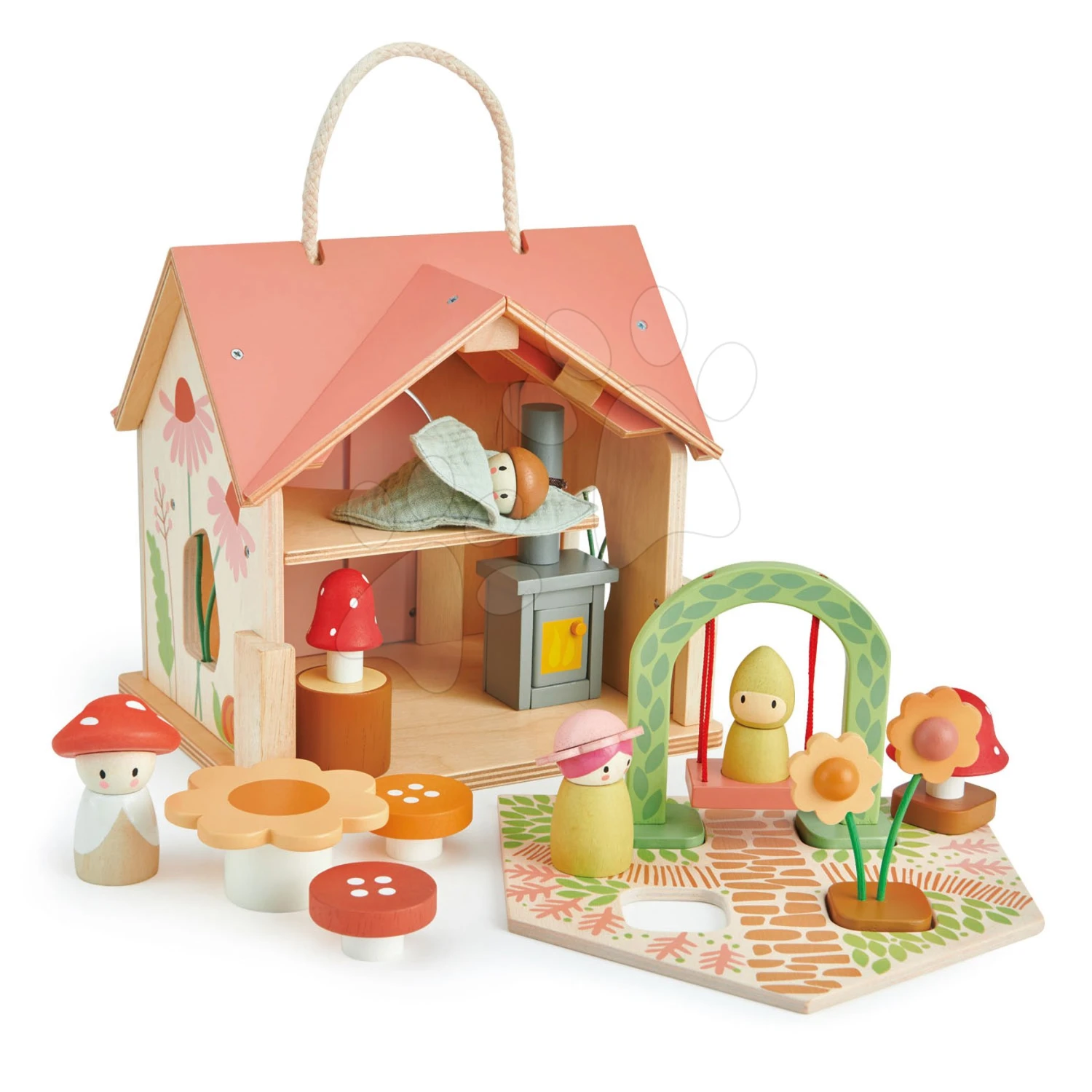 Waldhaus Aus Holz Rosewood Cottage Tender Leaf Toys Mit Schaukel Garten Und 4 Figuren 1 Waldhaus Aus Holz Rosewood Cottage Tender Leaf Toys Mit Schaukel Garten Und 4 Figuren