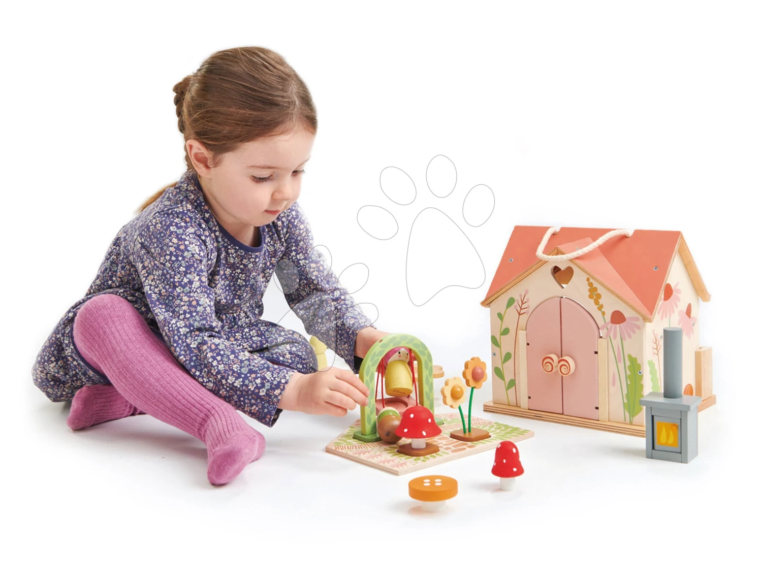 Waldhaus Aus Holz Rosewood Cottage Tender Leaf Toys Mit Schaukel Garten Und 4 Figuren 6 Waldhaus Aus Holz Rosewood Cottage Tender Leaf Toys Mit Schaukel Garten Und 4 Figuren – Bild 6