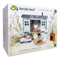 Holzspielhaus Für Mäuschen Secret Meadow Shepherds Hut Tender Leaf Toys Aus Merrywood Tales Mit 3 Figuren TL8385 -Tender Leaf tl8385 l tender leaf domcek
