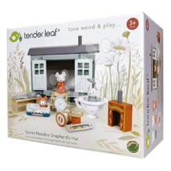 Holzspielhaus Für Mäuschen Secret Meadow Shepherds Hut Tender Leaf Toys Aus Merrywood Tales Mit 3 Figuren TL8385 -Tender Leaf tl8385 m tender leaf domcek