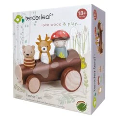 Waldtaxi Aus Holz Timber Taxi Tender Leaf Toys Aus Merrywood Tales Mit 3 Figuren TL8386