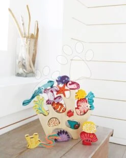 Korallenriff Aus Holz Stacking Coral Reef Tender Leaf Toys Mit 18 Fischen Und Meerestieren Ab 18 Monaten -Tender Leaf tl8410 h tender leaf koral