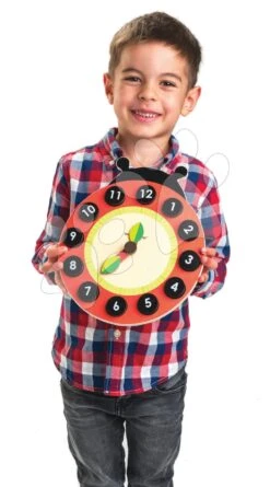 Hölzerne Magnetische Uhr Mit Einem Marienkäfer Ladybug Teaching Clock Tender Leaf Toys Hängende Mit 12 Gepunkteten Zahlen
