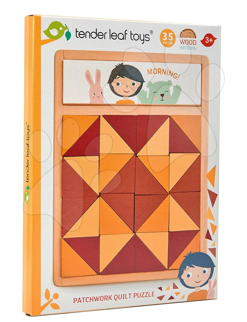 Holzmosaik Patchwork Quilt Puzzle Tender Leaf Toys Braune Dreiecke 32 Teile 4 Farben 2 Holzmosaik Patchwork Quilt Puzzle Tender Leaf Toys Braune Dreiecke 32 Teile 4 Farben – Bild 2