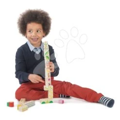 Holzwürfel Im Garden Blocks Tender Leaf Toys Mit Gemalten Bildern 24 Teile Ab 18 Monaten