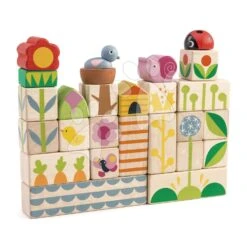Holzwürfel Im Garden Blocks Tender Leaf Toys Mit Gemalten Bildern 24 Teile Ab 18 Monaten -Tender Leaf tl8453 d tender leaf garden blocks