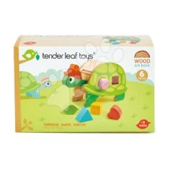 Holz-Schildkröte Tortoise Shape Sorter Tender Leaf Toys Mit Geformten Würfeln Ab 18 Monaten -Tender Leaf tl8456 d tender leaf tortoise shape sorter