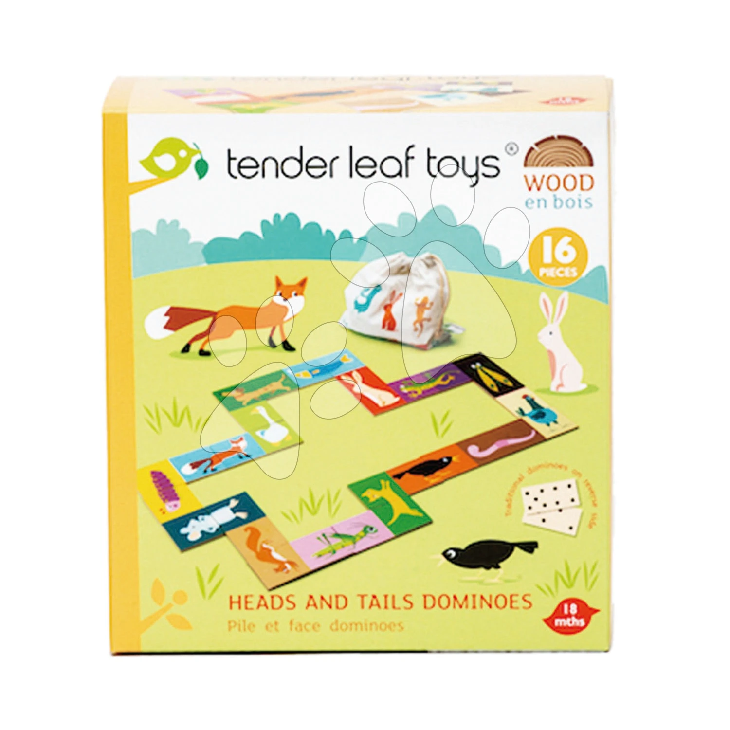 Domino-Holzspiel Heads And Tails Tender Leaf Toys 16 Teile Zum Falten Von Tieren Im Beutel Ab 18 Monaten 4 Domino-Holzspiel Heads And Tails Tender Leaf Toys 16 Teile Zum Falten Von Tieren Im Beutel Ab 18 Monaten – Bild 4