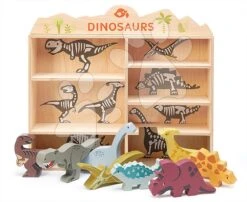 Prähistorische Tiere Aus Holz Im Regal 8 Stück Dinosaurs Set Tender Leaf Toys