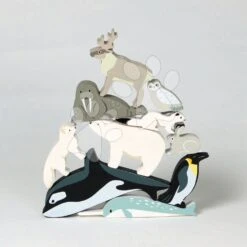 Polartiere Aus Holz Im Regal Tender Leaf Toys 10 Arten Von Eistieren TL8484