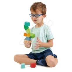 Magnetbaukasten Aus Holz Primary Magblocs Tender Leaf Toys 10 Natürliche Geometrische Würfel In Einer Tasche