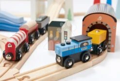 Berg-Holz-Eisenbahn Mountain View Train Set Tender Leaf Toys Reise Um Die Welt Durch Städte Und Berge 58 Teile Und Zubehör -Tender Leaf tl8703 h tender leaf vlackodraha