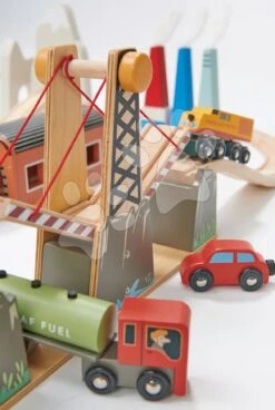 Berg-Holz-Eisenbahn Mountain View Train Set Tender Leaf Toys Reise Um Die Welt Durch Städte Und Berge 58 Teile Und Zubehör -Tender Leaf tl8703 j tender leaf vlackodraha