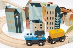 Berg-Holz-Eisenbahn Mountain View Train Set Tender Leaf Toys Reise Um Die Welt Durch Städte Und Berge 58 Teile Und Zubehör -Tender Leaf tl8703 n tender leaf vlackodraha