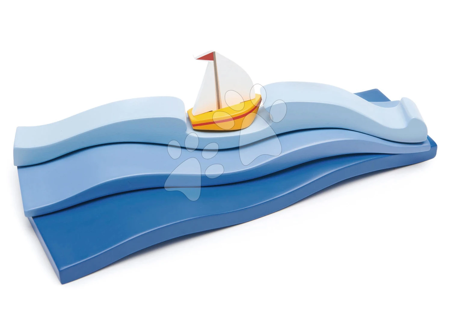 Ozean Aus Holz Blue Water Tender Leaf Toys Mit Drei Wellen Und Einem Boot 5 Ozean Aus Holz Blue Water Tender Leaf Toys Mit Drei Wellen Und Einem Boot – Bild 5