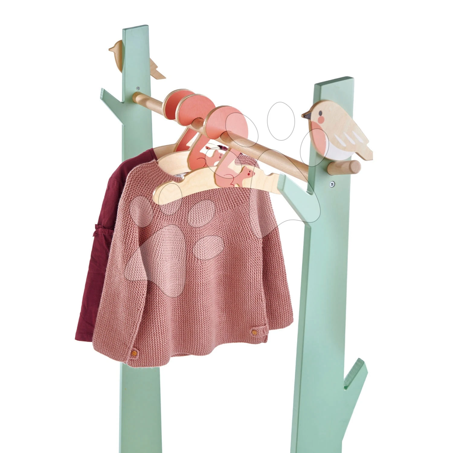 Kindergarderobe Aus Holz Forest Clothes Rail Tender Leaf Toys Mit 3 Kleiderbügeln Und Vögeln 4 Kindergarderobe Aus Holz Forest Clothes Rail Tender Leaf Toys Mit 3 Kleiderbügeln Und Vögeln – Bild 4
