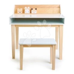 Holztisch Mit Stuhl Desk And Chair Tender Leaf Toys Mit Stauraum Und 3 Vorratsbehältern Mit Tieren